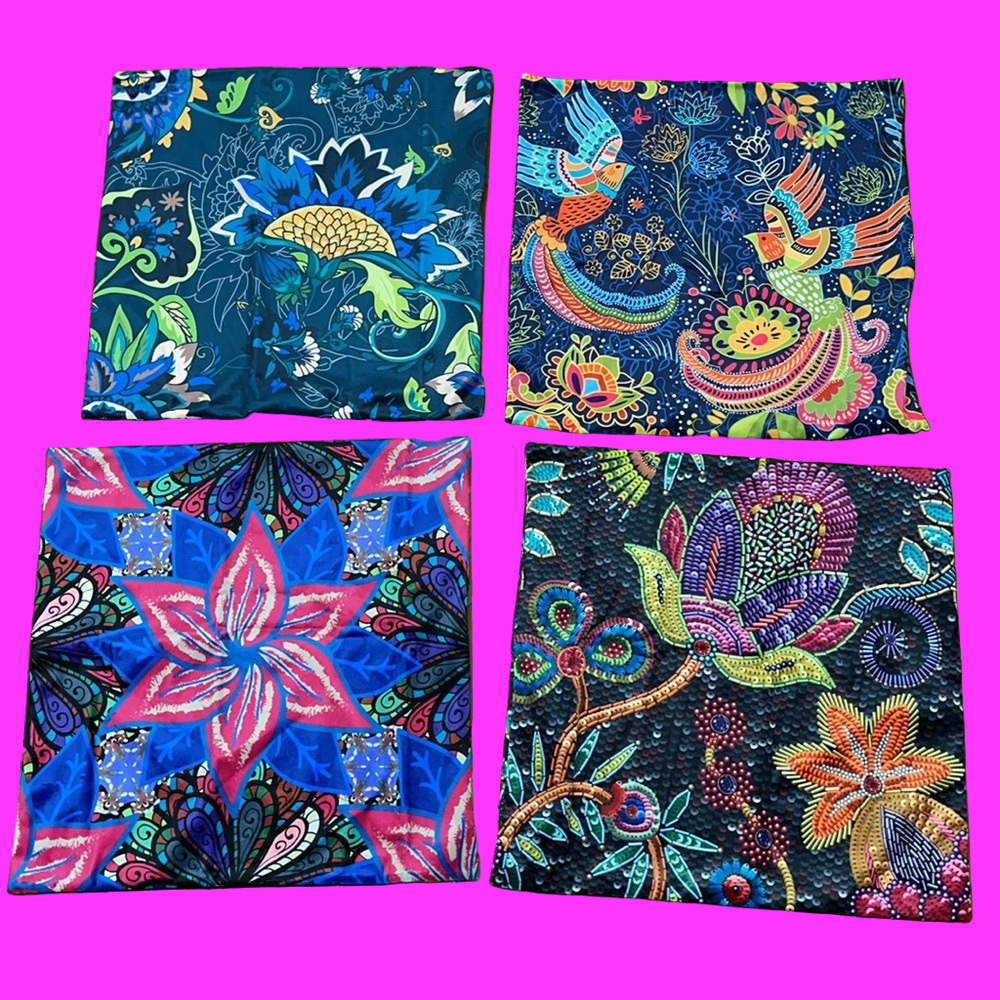New set/4 vibrant pillow covers